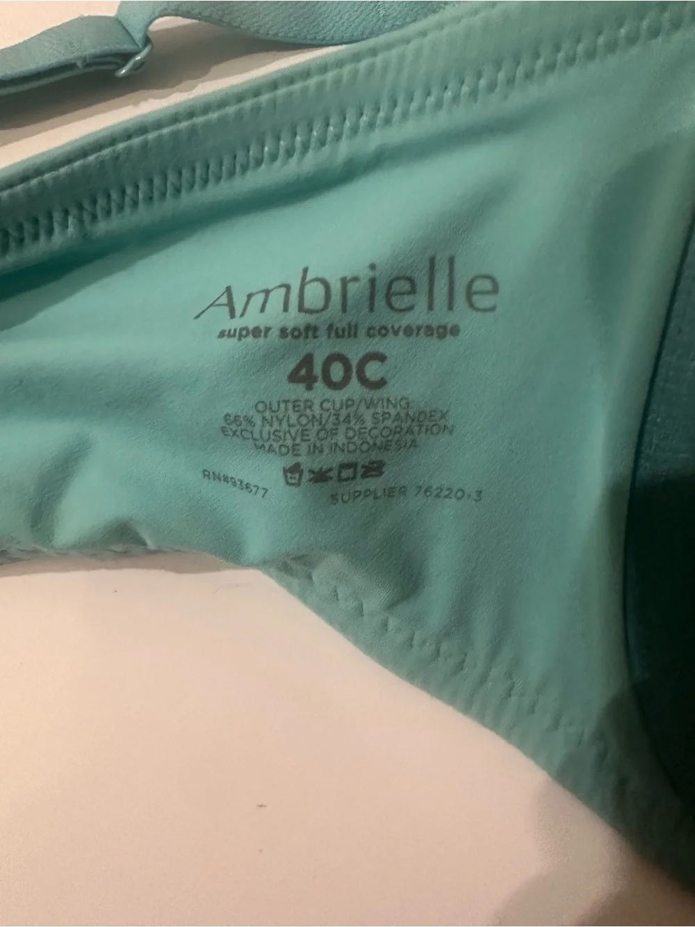 NWT Ambrielle Teal Smooth Molded T-Shirt Bra Sz 40c - Picture 5 of 5